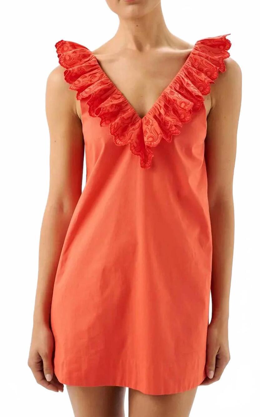 NEW ROAME bowie mini dress in poppy
